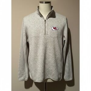 Antigua Kansas City Chiefs Quarter Zip Fleece Pullover Men's Size Medium